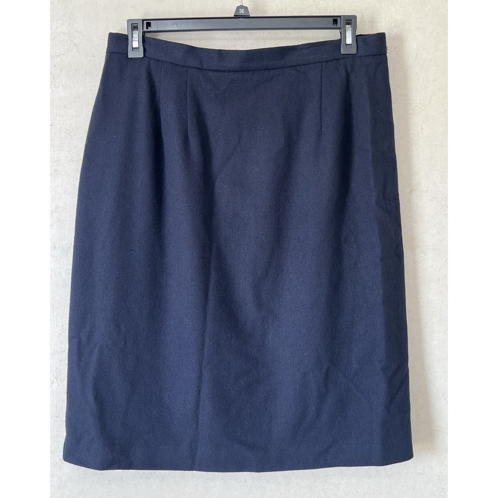 100% Wool Vintage Worthington Navy Lined Pencil Skirt Classic‎ Workwear 18W Warm